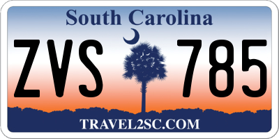 SC license plate ZVS785
