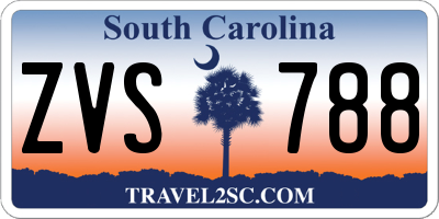 SC license plate ZVS788