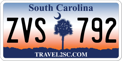 SC license plate ZVS792