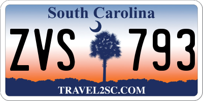SC license plate ZVS793