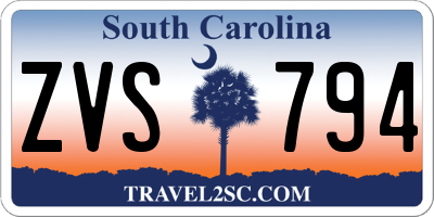 SC license plate ZVS794