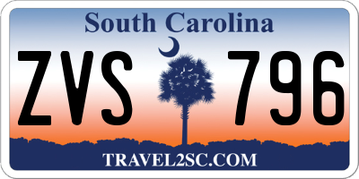 SC license plate ZVS796