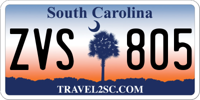 SC license plate ZVS805