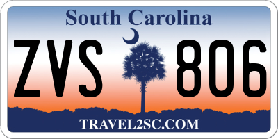 SC license plate ZVS806