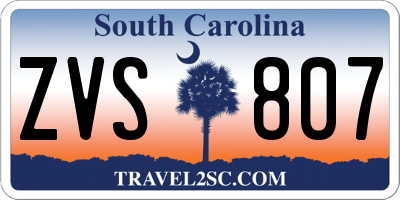 SC license plate ZVS807