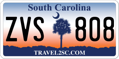 SC license plate ZVS808
