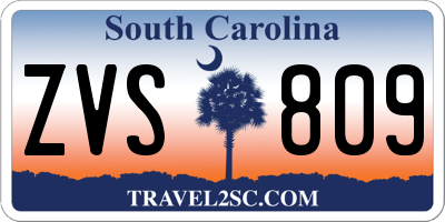 SC license plate ZVS809