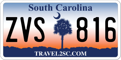 SC license plate ZVS816