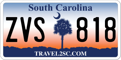 SC license plate ZVS818