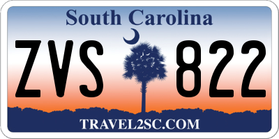 SC license plate ZVS822
