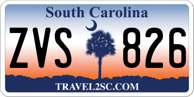 SC license plate ZVS826