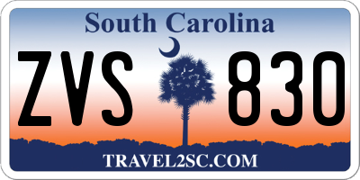 SC license plate ZVS830