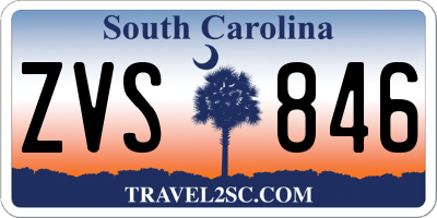 SC license plate ZVS846