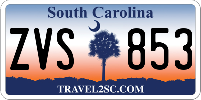 SC license plate ZVS853
