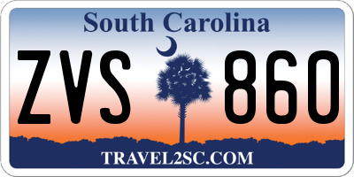 SC license plate ZVS860