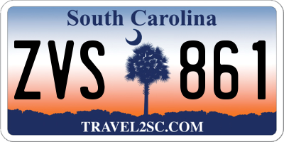 SC license plate ZVS861