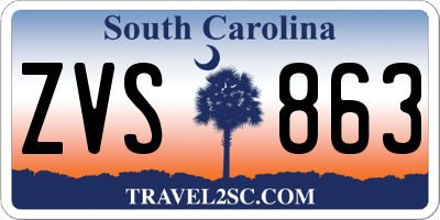 SC license plate ZVS863