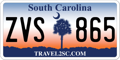 SC license plate ZVS865