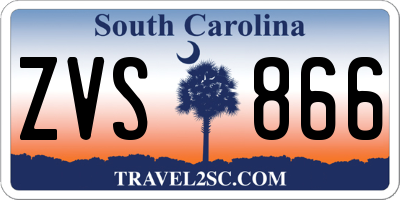 SC license plate ZVS866
