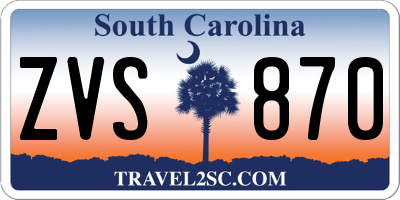 SC license plate ZVS870