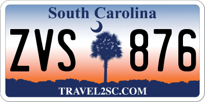 SC license plate ZVS876