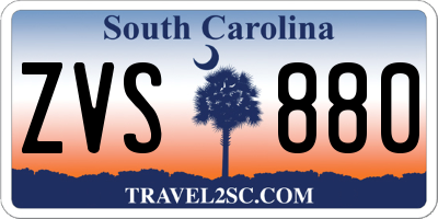 SC license plate ZVS880