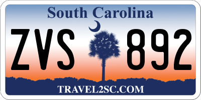 SC license plate ZVS892