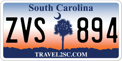 SC license plate ZVS894