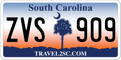 SC license plate ZVS909