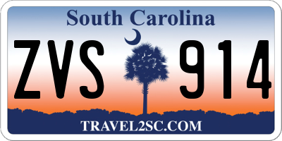 SC license plate ZVS914