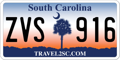 SC license plate ZVS916