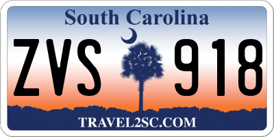 SC license plate ZVS918