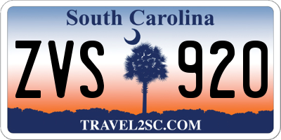 SC license plate ZVS920