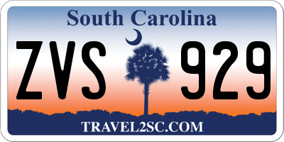SC license plate ZVS929