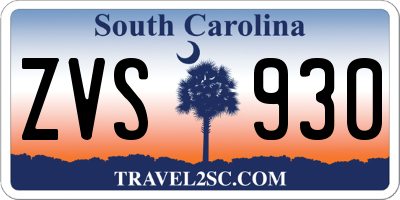 SC license plate ZVS930