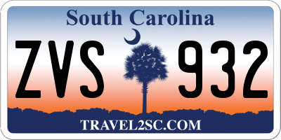 SC license plate ZVS932