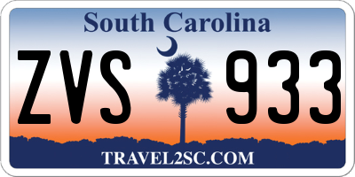 SC license plate ZVS933