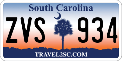 SC license plate ZVS934