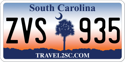 SC license plate ZVS935
