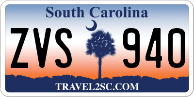 SC license plate ZVS940