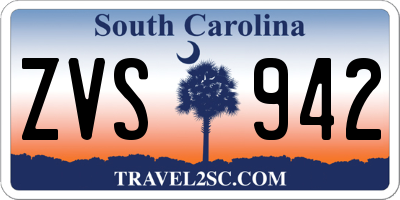 SC license plate ZVS942