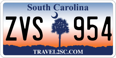 SC license plate ZVS954