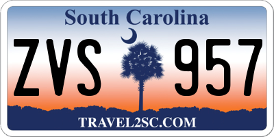 SC license plate ZVS957
