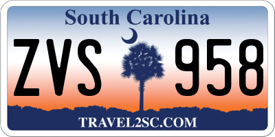 SC license plate ZVS958