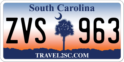 SC license plate ZVS963