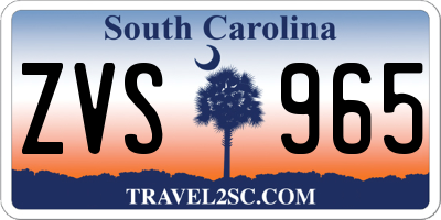 SC license plate ZVS965