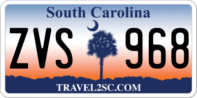 SC license plate ZVS968