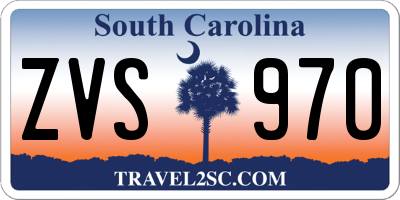 SC license plate ZVS970