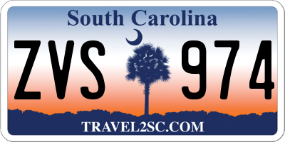 SC license plate ZVS974