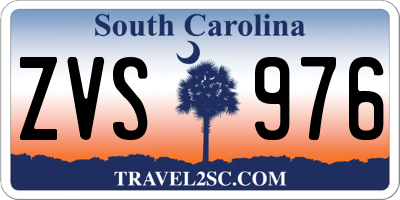 SC license plate ZVS976